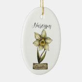 誕生フラワー12月誕生日水仙 セラミックオーナメント (右)