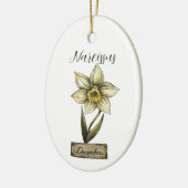 誕生フラワー12月誕生日水仙 セラミックオーナメント (左)