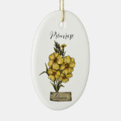 誕生フラワー2月誕生日プリムローズ セラミックオーナメント (右)