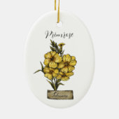 誕生フラワー2月誕生日プリムローズ セラミックオーナメント (裏面)