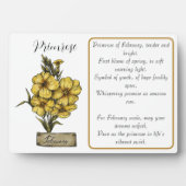 誕生フラワー2月誕生日プリムローズ フォトプラーク (正面)