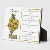 誕生フラワー2月誕生日プリムローズ フォトプラーク (側面)