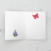 誕生フラワー7月チョークパーソナライズされたカード カード (内部)