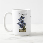誕生フラワー7月誕生日ラークスパー コーヒーマグカップ (左)