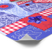 誕生フラワー&ジェム7月ティーカップポスター ポスター (角)