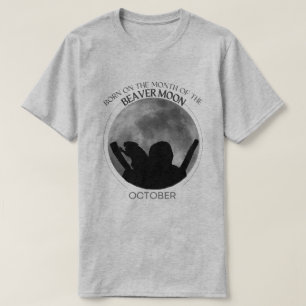 誕生ムーンTシャツデザイン 10月 ビーバームーン Tシャツ