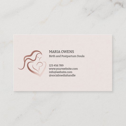 誕生モダン産後産婦授乳 名刺 (裏面)