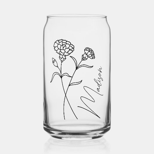 誕生モダン花1月花嫁メイド贈与可能 ガラス缶 (正面)