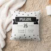 誕生モノクロモダンベビーの状態発表 クッション (ブランケット)