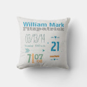 誕生レコードボーイズ子供部屋誕生統計 クッション (正面)