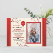 誕生中国の日パーティーのレストランが写真を撮遠くにる 招待状 (スタンド正面)