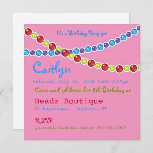 誕生会に玉を付けること 招待状 (正面/裏面)