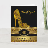 誕生会のお祝いのヒョウ2ありがとう サンキューカード (正面)