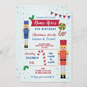 誕生会のくるみ割りのおもちゃのクリスマスの招待 招待状 (正面/裏面)