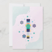 誕生会のくるみ割りのおもちゃのクリスマスの青のミント 招待状 (裏面)