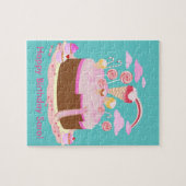 誕生会のためのキャンデーおよびチョコレートケーキ ジグソーパズル (横)