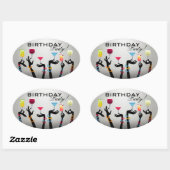 誕生会のカクテル 楕円形シール (シート)