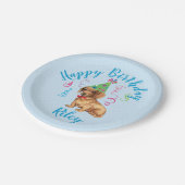 誕生会のダックスフント ペーパープレート (アングル)
