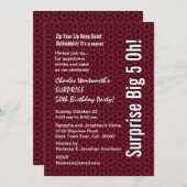 誕生会のバーガンディの第50星を驚かして下さい 招待状 (正面/裏面)