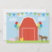 誕生会の写真の招待の納屋ヤードの農場のパーティー 招待状 (裏面)