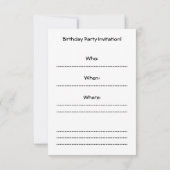 誕生会の女の子 招待状 (裏面)