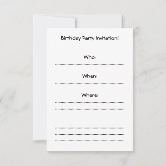 誕生会の女の子 招待状 (裏面)