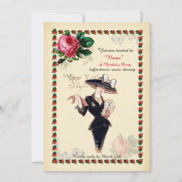 誕生会の女性年齢、Gatsbyのアールデコ 招待状