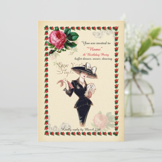 誕生会の女性年齢、Gatsbyのアールデコ 招待状 (スタンド正面)