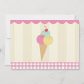 誕生会の招待のアイスクリームの写真のピンクパーラー 招待状 (裏面)