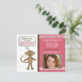 誕生会の招待をまねること (pink) 招待状 (スタンド正面)