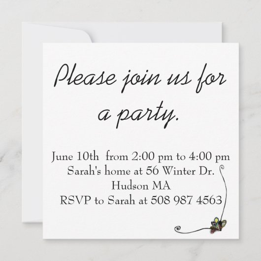 誕生会の招待 招待状 (裏面)