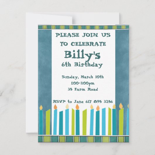 誕生会の招待 招待状 (正面)