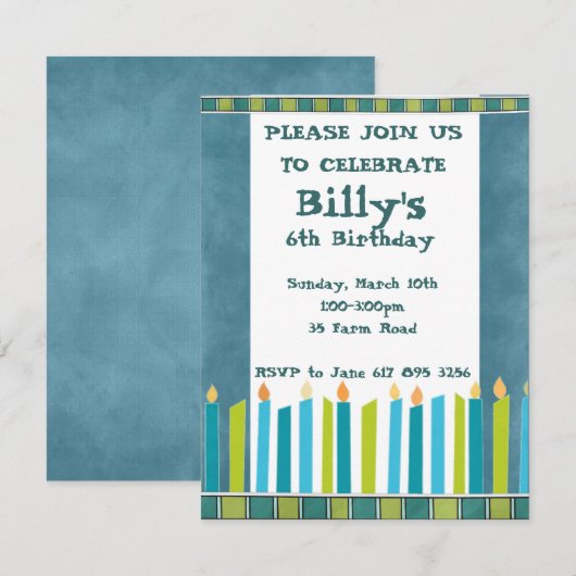 誕生会の招待 招待状 (正面/裏面)