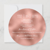 誕生会の花模様の森林緑バラの金ゴールド 招待状 (裏面)