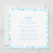 誕生会の青い泡及び白 招待状 (裏面)