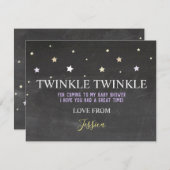 誕生会はきらめき少し星感謝していしています サンキューカード (正面/裏面)