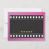 誕生会はショーの映画フィルムのチケット感謝していしています サンキューカード (裏面)