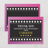 誕生会はショーの映画フィルムのチケット感謝していしています サンキューカード (正面/裏面)