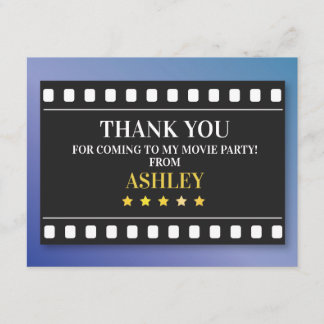 誕生会はショーの映画フィルムのチケット感謝していしています サンキューカード