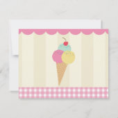 誕生会は招待カードアイスクリーム感謝していしています サンキューカード (裏面)