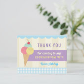 誕生会は招待カードアイスクリーム感謝していしています サンキューカード (スタンド正面)