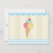 誕生会は招待カードアイスクリーム感謝していしています サンキューカード (裏面)