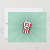 誕生会は映画フィルムのチケットのポップコーン感謝していしています サンキューカード (裏面)