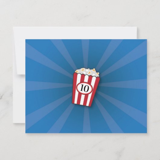 誕生会は映画フィルムのチケットのポップコーン感謝していしています サンキューカード (裏面)