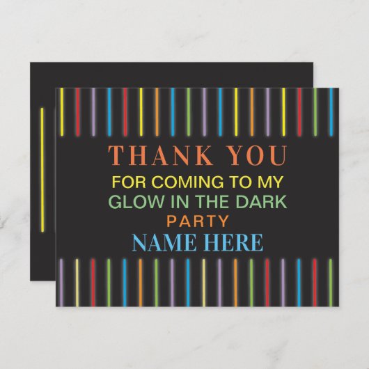 誕生会は暗いカードの白熱感謝していしています サンキューカード (正面/裏面)