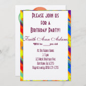 誕生会は精通したパターン運命を風船のようにふくらませます 招待状 (正面/裏面)