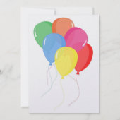 誕生会は精通したパターン運命を風船のようにふくらませます 招待状 (裏面)