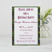 誕生会は精通したパターン運命を風船のようにふくらませます 招待状 (スタンド正面)