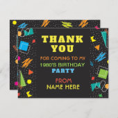 誕生会は80年代の八十年代80sカード感謝していしています サンキューカード (正面/裏面)