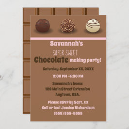誕生会を作る極度の甘味を加えたチョコレート 招待状